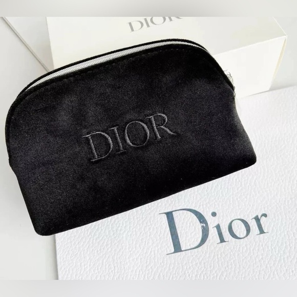 Dior  Black Velour Clutch Cosmetic Pouch Limited Edition VIP Gift Brand New - Picture 2 of 7